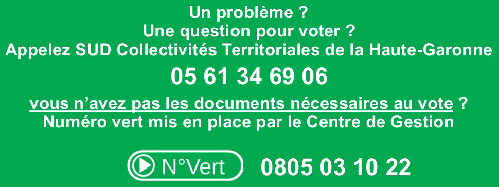 SUD Collectivités Territoriales de la Haute-Garonne : Collectivités affiliées au centre de gestion : les élections professionnelles