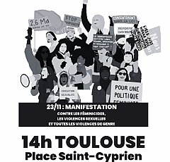 SUD Collectivités Territoriales de la Haute-Garonne : Le 23 novembre à Toulouse, mobilisons-nous pour dire STOP aux violences de genre !